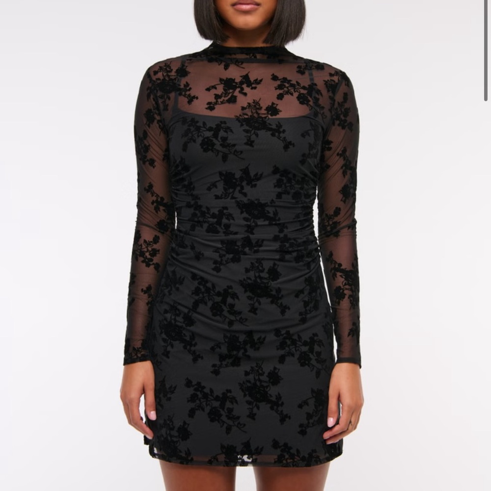 BNWT Abercrombie Paloma Long Sleeve Mesh Mini Dress